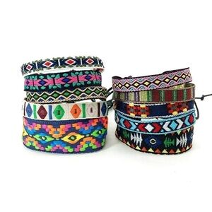 3 For $35 Bohemian Handwoven 10 Piece Unisex Bracelet Set Various Woven Patterns